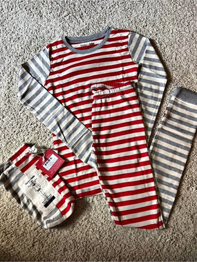 Hatley x Indigo kids Size 12 Striped Cotton Pajama Set NWT